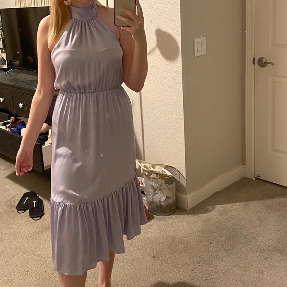 Satin Lavender Haltered Express Dress - Picture 4 of 4